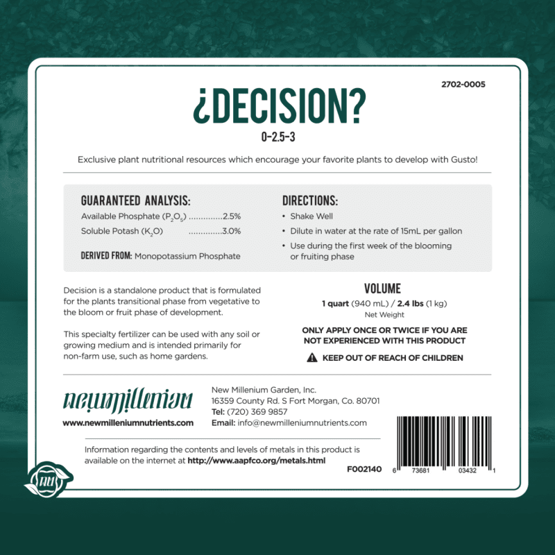 Decision Back Label