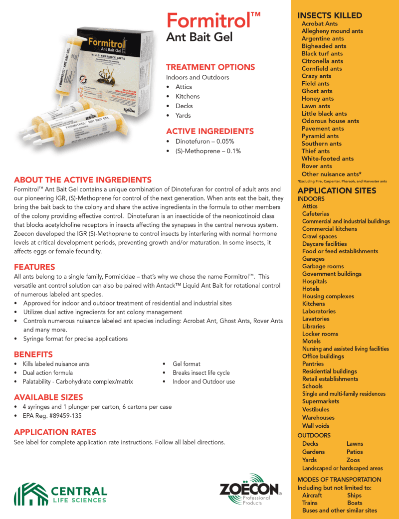 Formitrol Ant Bait Gel Information Sheet Page 2