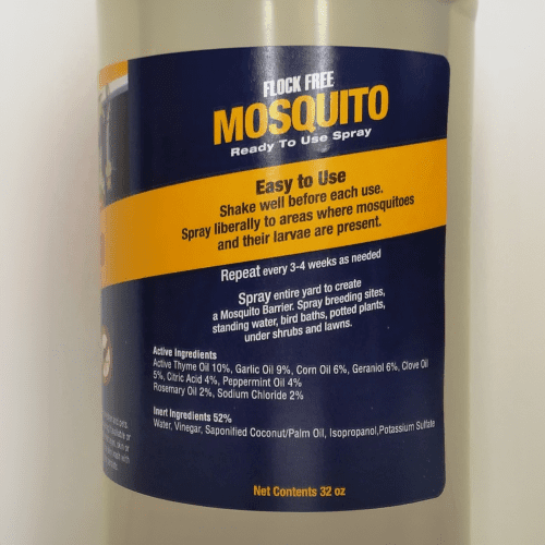 Mosquito RTU Spray 32 fl oz side label