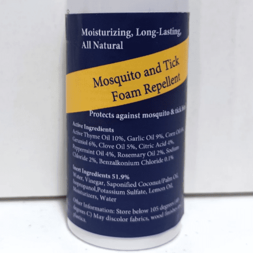 Mosquito and Tick Foam 2 oz front label